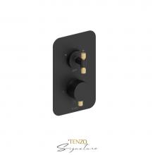 Tenzo F-BEPB32-F-MB-BG - Trim for T-box valve 2 fcts pres bal Bellacio-F matte black/brushed gold