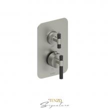Tenzo F-BET32-F-BN-MB - Trim for T-box valve 2 fcts thermo Bellacio-F brushed nickel/matte black