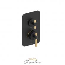 Tenzo F-BET32-F-MB-BG - Trim for T-box valve 2 fcts thermo Bellacio-F matte black/brushed gold