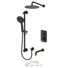 Tenzo F-BET33-501115-F-MB-BG - Trim for T-box kit 3 fcts thermo Bellacio-F matte black / brushed gold