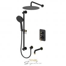 Tenzo F-BET33-501125-F-MB-BG - T-Box valve 3 fcts thermo Bellacio-F matte black/brushed gold