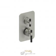 Tenzo F-BET33-C-BN-MB - Trim for T-box valve 3 fcts thermo Bellacio-C brushed nickel/matte black