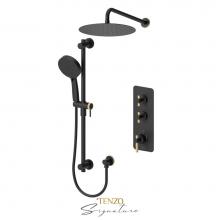 Tenzo F-BET42-20112-F-MB-BG - Extenza kit 3 fcts thermo Bellacio-F matte black / brushed gold