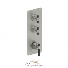 Tenzo F-BET42-F-BN-MB - Trim for Extenza valve 2 fcts thermo Bellacio-F brushed nickel/matte black