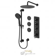 Tenzo F-BET43-571112-C-MB-CR - Trim for Extenza valve 3 fcts thermo Bellacio-C matte black/chrome