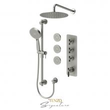 Tenzo F-BET43-571112-F-BN-MB - Trim for Extenza valve 3 fcts thermo Bellacio-F brushed nickel/matte black