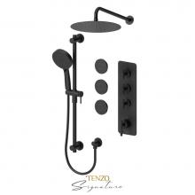 Tenzo F-BET43-571112-F-MB - Trim for Extenza valve 3 fcts thermo Bellacio-F matte black