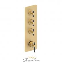 Tenzo F-BET43-F-BG-MB - Trim for Extenza valve 3 fcts thermo Bellacio-F brushed gold/matte black