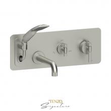 Tenzo F-BET73-F-BN - Trim for wall mount tub faucet with retractable hose  Bellacio-F brushed nickel