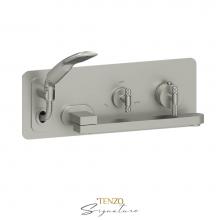 Tenzo BET74-C-BN - Wall mount tub faucet with swivel spout Bellacio-C brushed nickel