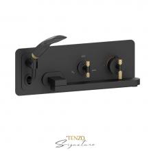 Tenzo F-BET74-C-MB-BG - Trim for wall mount tub faucet with swivel spout Bellacio-C matte black/brushed gold