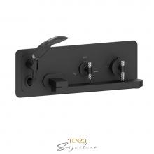 Tenzo BET74-C-MB-CR - Wall mount tub faucet with swivel spout Bellacio-C matte black/chrome