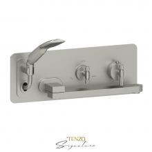 Tenzo BET74-F-BN - Wall mount tub faucet with swivel spout Bellacio-F brushed nickel