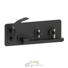 Tenzo F-BET74-F-MB-BG - Trim for wall mount tub faucet with swivel spout Bellacio-F matte black/brushed gold