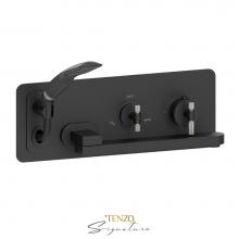 Tenzo BET74-F-MB-BN - Wall mount tub faucet with swivel spout Bellacio-F matte black/brushed nickel