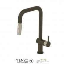 Tenzo CA131-MB-SS - Single-handle kitchen faucet Calozy with pull-down & 2-Function hand shower matte black / stai