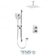 Tenzo F-DEPB32-21131-CR - Trim for Delano T-Box kit 2 functions pres bal chrome finish