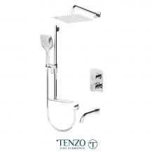 Tenzo F-DEPB33-503115-CR - Trim for Delano T-Box kit 3 functions pres bal chrome finish