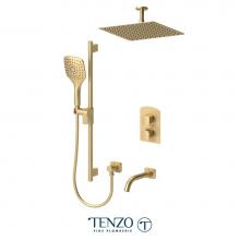 Tenzo F-DET32-21164-BG - Trim for Delano T-Box kit 2 functions thermo brushed gold finish