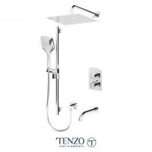 Tenzo F-DET33-501125-CR - Trim for Delano T-Box kit 3 functions thermo chrome finish