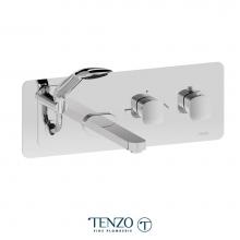 Tenzo DET73-CR - Wall mount tub faucet with retractable hose Delano chrome