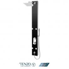 Tenzo ETZG-53-BK/R35 - Shower col. tempered glass Evolo (Sh. head 4 jets diverter spout) pres. balanced/div. black