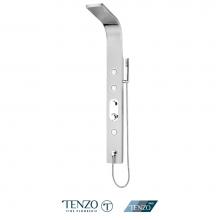 Tenzo ETZST-52/R35 - Shwr col. stain. steel Evolo (Sh. head 3 jets diverter spout) pres. balanced/div. finish brushed