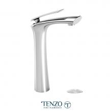 Tenzo FL12-W-CR - Fluvia single hole tall lavatory faucet chrome with (W/O overflow) drain