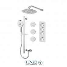 Tenzo F-FLT43-572168-CR - Trim for Fluvia Extenza kit 3 functions thermo chrome finish