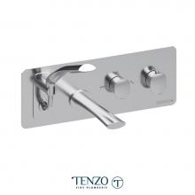 Tenzo FLT73-CR - Wall mount tub faucet with retractable hose Fluvia chrome
