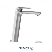 Tenzo QU12-W-CR - Quantum single hole tall lavatory faucet chrome with (W/O overflow) drain