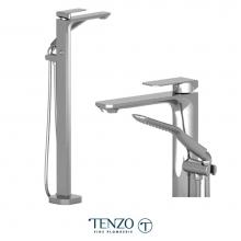 Tenzo QU51-CR - Quantum floor mount tub filler chrome