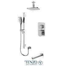Tenzo QUPB33-511345-CR - Quantum T-Box kit 3 functions pres bal chrome finish