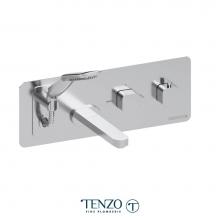 Tenzo QUT73-CR - Wall mount tub faucet with retractable hose Quantum chrome