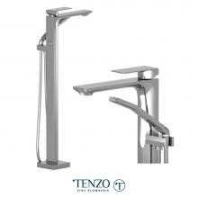 Tenzo SL51-CR - Slik floor mount tub filler chrome