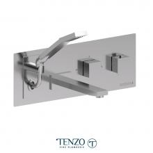Tenzo F-SLT73-CR - Trim for wall mount tub faucet with retractable hose Slick chrome