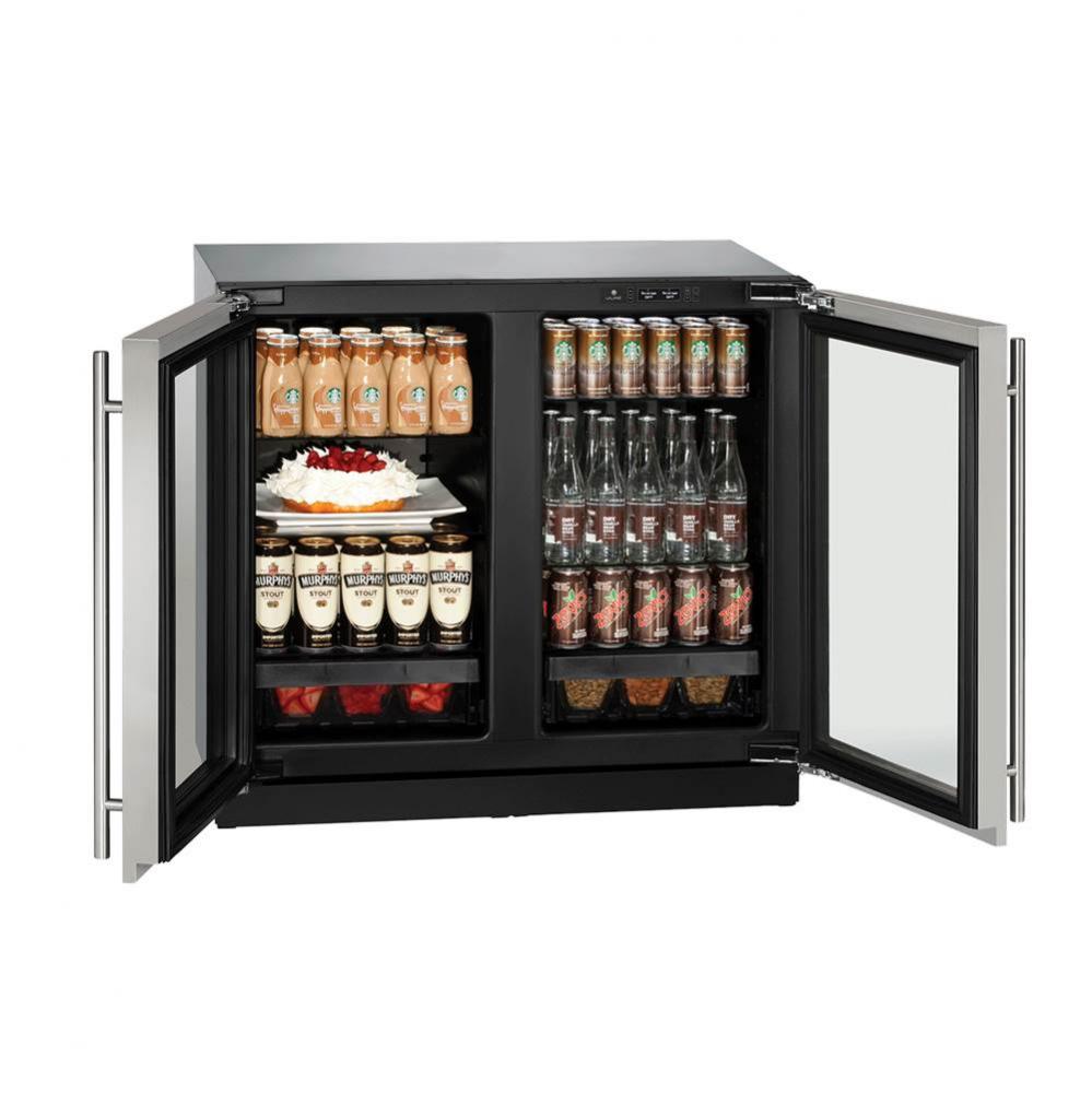 Glass Refrigerator 36'' Integrated 115v
