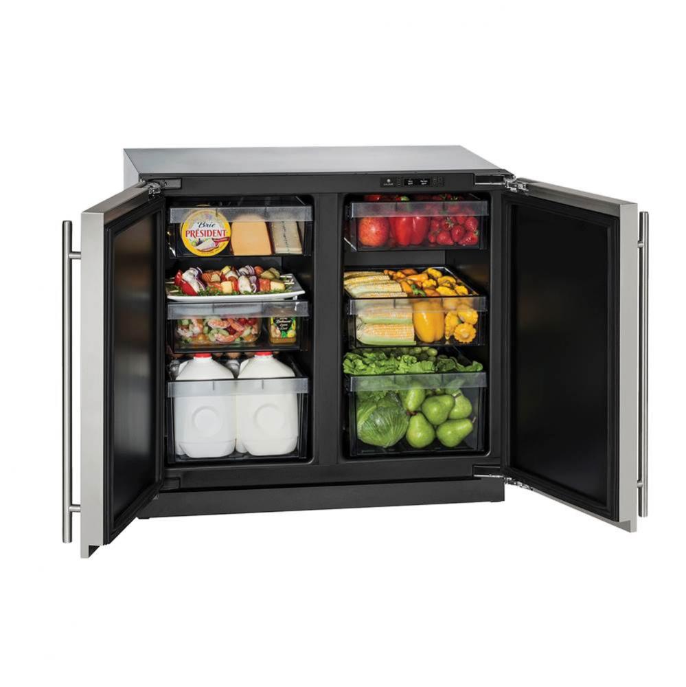 Solid Refrigerator 36'' Stainless 115v