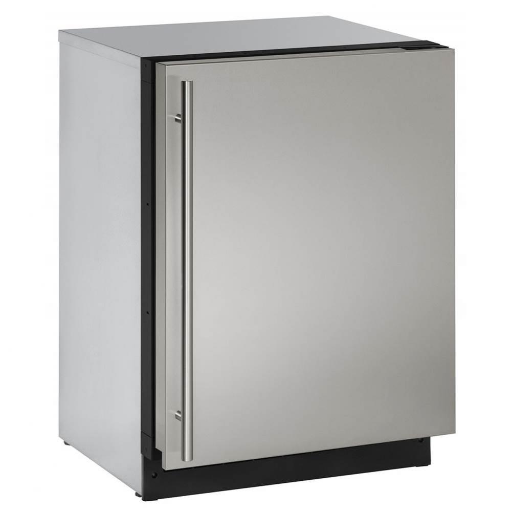 Solid Refrigerator 24'' Reversible Hinge Stainless 115v