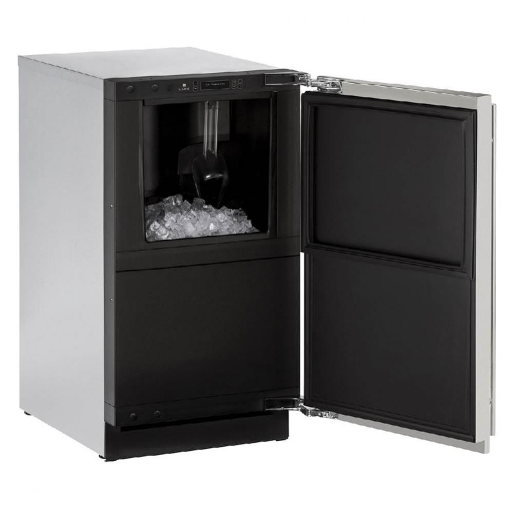 Clear Ice Machine 18'' Pump Reversible Hinge Stainless 115v