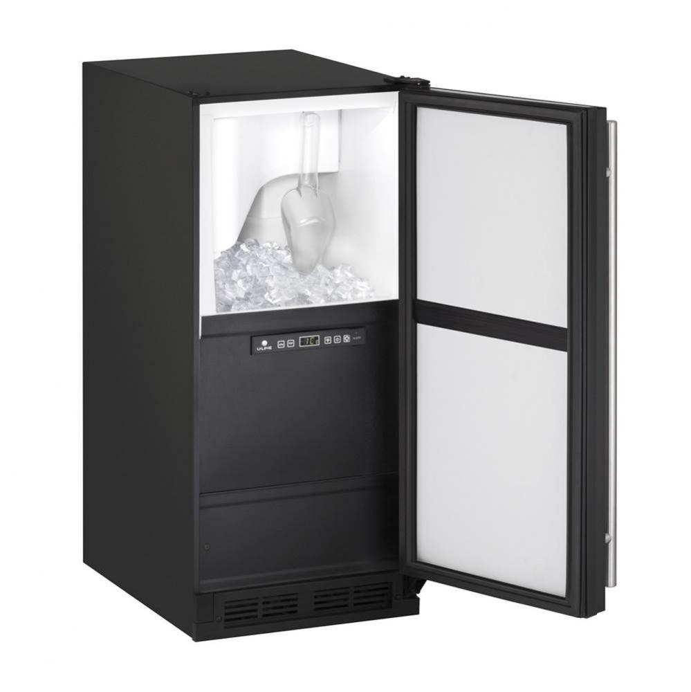 Clear Ice Machine 15'' Pump Reversible Hinge Black 115v