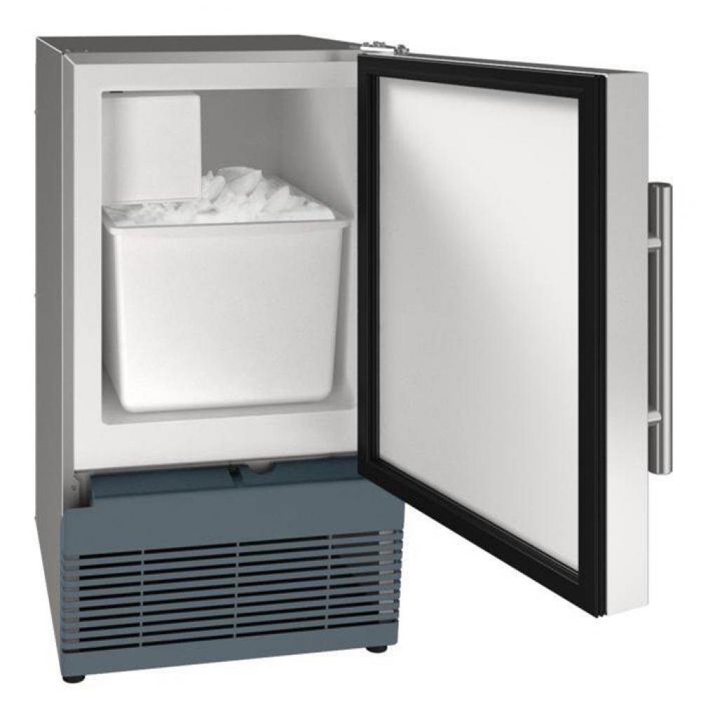 Ice Maker 15'' Reversible Hinge Stainless Solid 115v