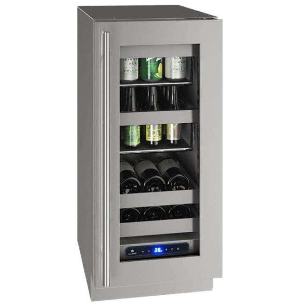 Beverage Center 15'' Lock Left Hinge Stainless 115v