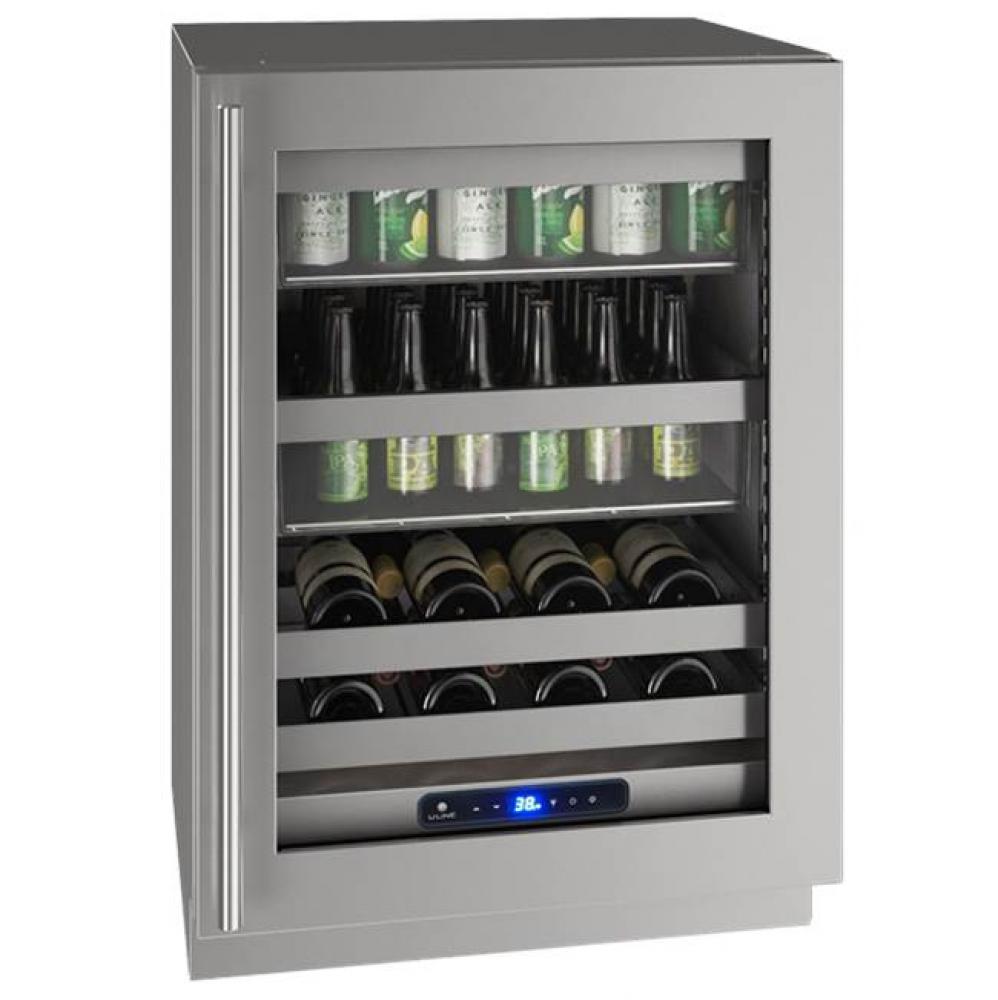 Beverage Center 24'' Lock Right Hinge Stainless 115v