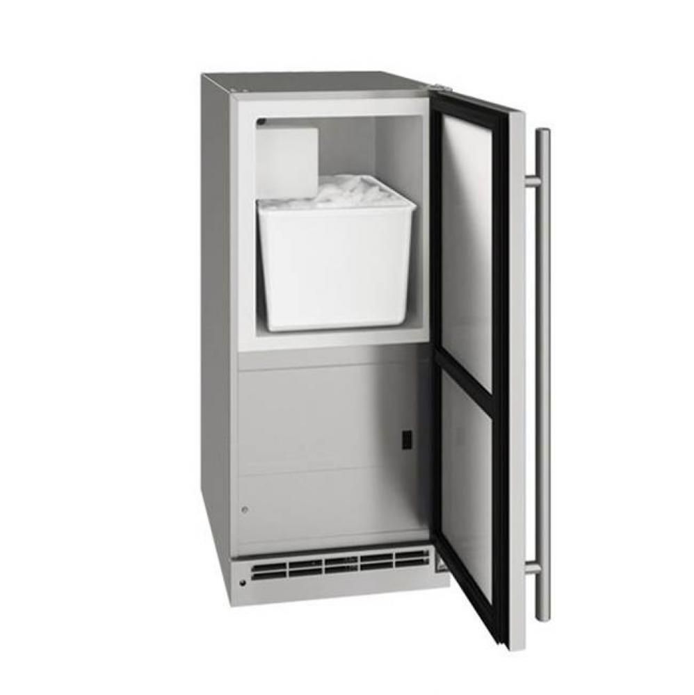 Outdoor Ice Maker 15'' Reversible Hinge Stainless 115v
