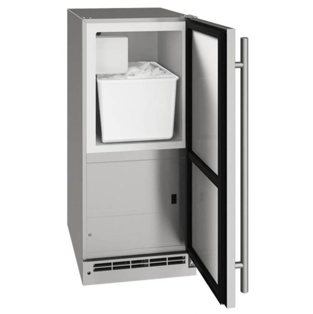 Outdoor Ice Maker 15'' Reversible Hinge Stainless 115v
