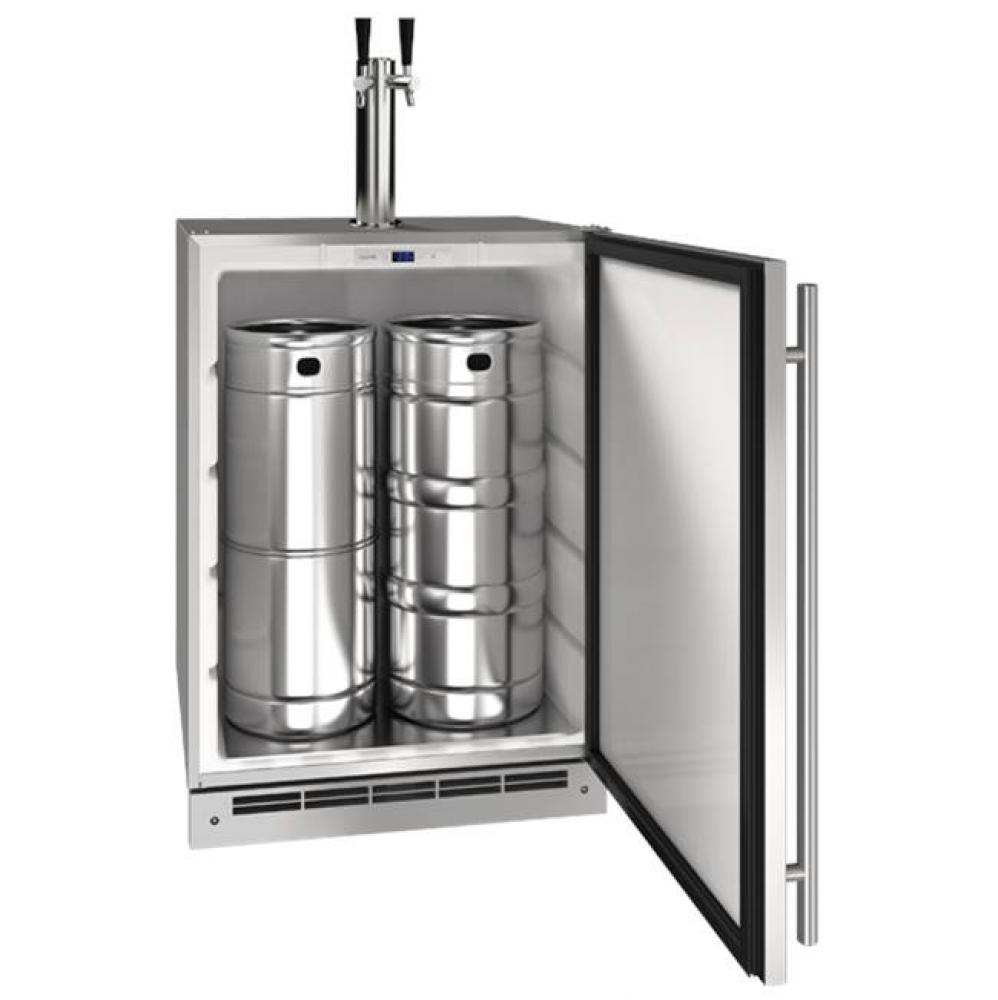 Outdoor Solid Keg/Ref 24'' Reversible Hinge Stainless 115v