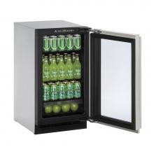 U Line U-2218RGLINT-00B - Glass Refrigerator 18'' Reversible Hinge Integrated 115v