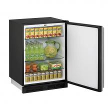 U Line U-1224RB-00B - Solid Refrigerator 24'' Reversible Hinge Black 115v