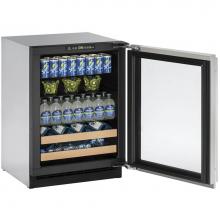 U Line U-2224BEVS-00B - Beverage Center 24'' Reversible Hinge Stainless 115v